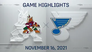 NHL Highlights | Coyotes vs. Blues  - Nov. 16, 2021