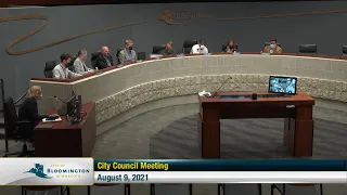 August 9, 2021 Bloomington City Council Meeting