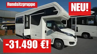 Wohnmobil Preise Sturzflug! -31.490 € Morelo Palace Alkoven 80 RL 2023 XL Rundsitzgruppe (Werbung)