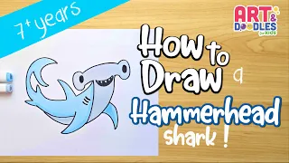 How to draw a HAMMERHEAD SHARK | Art and doodles for kids
