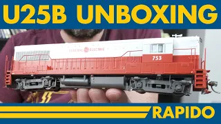 Rapido HO Scale GE U25B Unboxing!