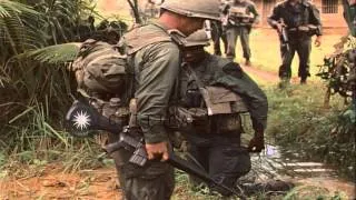 US soldiers of 1st Air Cavalry Division in a village during Operations Thayer II ...HD Stock Footage