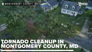 Cleanup efforts got underway in Montgomery County, Maryland after 2 reported tornados