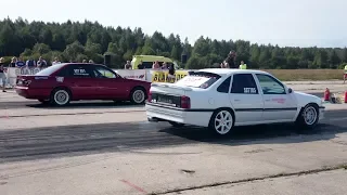 Audi S4 Quattro 2.2t 20v vs Opel Vectra C20XE Turbo 1/4 mile drag race