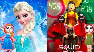 My Talking Angela 2 New Update Gameplay Elsa Frozen Vs Squid Game