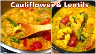 DELICIOUS YELLOW LENTIL RECIPE With Cauliflower (EASY & QUICK)  | Gobi Moong Dal