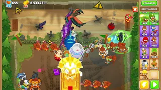 How Far Can Max Buffed Beast Handlers Survive Bloons Tower Defense 6