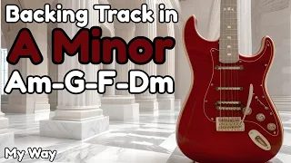 Melodic Rock Backing Track in A Minor | Guitar Backing Track - "My Way"