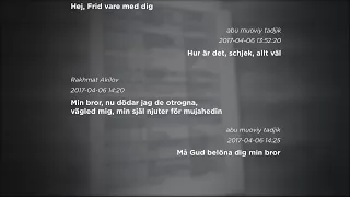 Akilov - oklar terrorkoppling via chatt - Nyheterna (TV4)