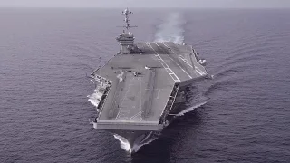 Why is the FLIGHT DECK EMPTY? Aircraft Carrier USS George Washington at Sea