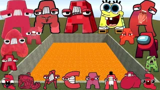 MELTING ALL 3D ALPHABET LORE FAMILY in LAVA HOLE - Garry's Mod