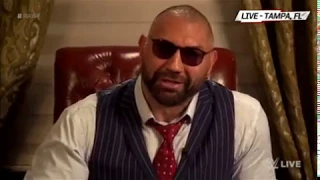 Batista interview: Raw, March 2019.Triple H and Batista  to a No Holds Barred Match at WrestleMania