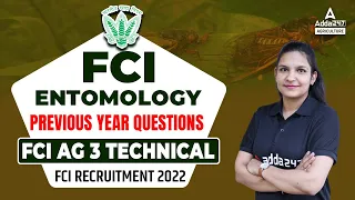 FCI Entomology Previous Year Questions By Meenakshi Rathi | FCI AG 3 Technical  FCI Recruitment 2022