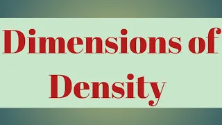 Dimensional formula of density