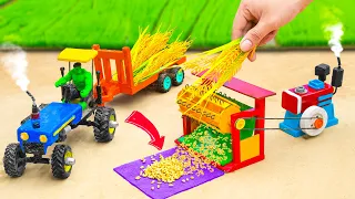 Diy Top The Most Creative Science Project | Rice thresher machine | mini rice mill machinery