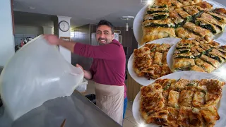 INSANELY DELICIOUS Turkish Street Food in Antalya, Turkey | Making Serpme Börek + Patlican Ocakbaşı