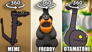 360º VR Toothless Dancing Meme vs Freddy Fazbear vs Otamatone