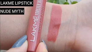 Lakme forever matte liquid lipstick review || Shade-Nude Myth || REVIEW + SWATCHES ||