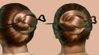 Hairstyle with hair stick by yourself| Tutorial