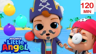 Pirate Water Balloon Fight 🏝️ | Bingo and Baby John | Little Angel - Nursery Rhymes and Kids Songs