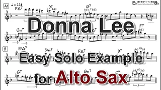 Donna Lee - Easy Solo Example for Alto Sax