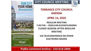 Torrance City Council Meeting - April 14, 2020