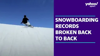 The moment two snowboarding world records are broken back to back | Yahoo Australia