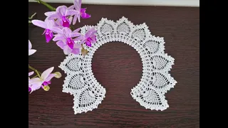 Ажурный воротничок крючком. Openwork collar crochet.