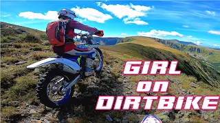 GIRL on DIRTBIKE ll Enduro on TOP of Mountains