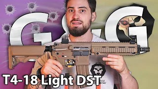 Страйкбольный автомат G&G T4-18 Light DST (HK416) видео обзор