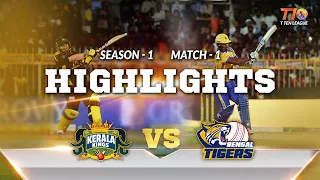 Match 1, Season 1 I  Bengal Tigers Vs Kerala Kings I T10 League I 2017