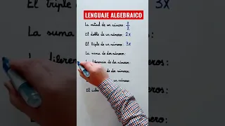 LENGUAJE ALGEBRAICO