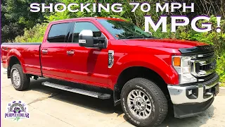 7.3 V8 shocking 70 MPH highway MPG results