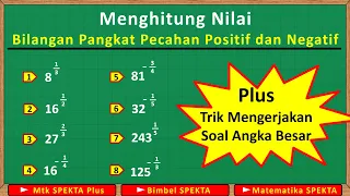 Menghitung Nilai Bilangan Pangkat Pecahan. Pangkat Pecahan Positif dan Pangkat Pecahan Negatif