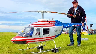 VERY HUGE!! JET RANGER BELL 206 RC TURBINE HELICOPTER FLIGHT DEMONSTRATION