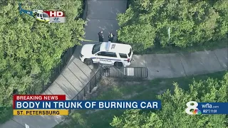 Body found in trunk of burning car; St.Pete police face complications as they investigate