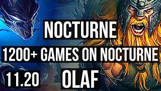 NOCTURNE vs OLAF (JUNGLE) | 3.9M mastery, 1200+ games, 5/3/12 | EUW Master | v11.20