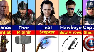 Marvel Characters and Their Weapons