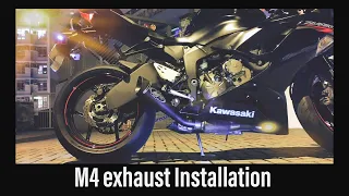 Kawasaki Ninja zx6r 2020 M4 exhaust Install | Sound Test | Motovlog
