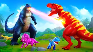 Godzilla Attacks Jurassic Land: Epic Battle of Trex vs Godzilla | Dinosaur Revolt Battles