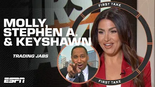 Molly, Stephen A. & Keyshawn all trade jabs on an exciting day of First Take 🤣