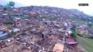 HD Aerial footage of Barpak, Gorkha epicenter after the 7 6 magnitude earthquake
