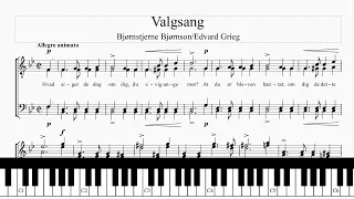 Grieg : Valgsang TTBB - Edvard Hagerup Grieg (1843-1907) - FREE SCORE PIANO PDF