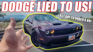 DODGE LIED to US! FUTURE OF DODGE CHALLENGER AND CHARGER! + LAST DAY to ORDER a V8 HEMI!