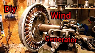 Construction of a wind farm with a washing machine engine. Low-speed generator generator