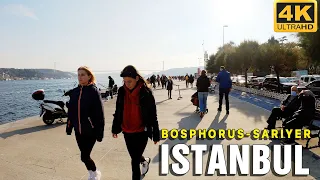 Istanbul Bosphorus  Sariyer Walking Tour | November 2021 | 4K UHD 60 FPS