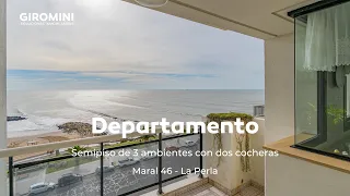 Departamento de 3 ambientes con dos cocheras y vista plena al mar - La Perla