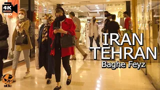 Iran walking Tour on Tehran city Baghe Feyz Iran walk 4k