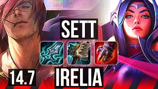 SETT vs IRELIA (TOP) | 6 solo kills, 12/2/3, 500+ games | NA Diamond | 14.7