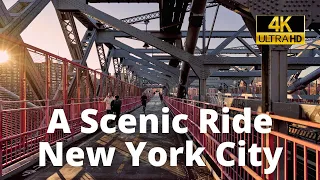 Ride and Walk The Williamsburg Bridge in NYC | New York [4K]